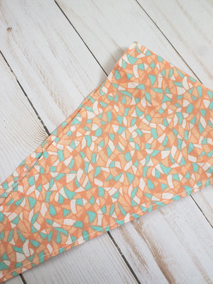 Mommy & Me Bandana Scrunchie Set | Summer Print Bandana | Orange and Blue Modern Print Bandana | Small Dog Bandana | Cat Bandana | Scrunchie