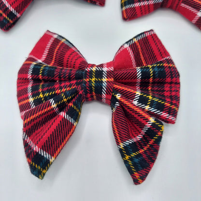 Red Plaid flannel bowtie