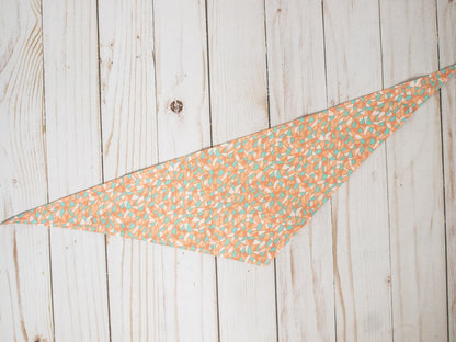 Mommy & Me Bandana Scrunchie Set | Summer Print Bandana | Orange and Blue Modern Print Bandana | Small Dog Bandana | Cat Bandana | Scrunchie