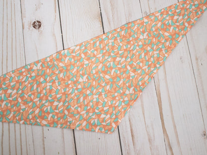 Mommy & Me Bandana Scrunchie Set | Summer Print Bandana | Orange and Blue Modern Print Bandana | Small Dog Bandana | Cat Bandana | Scrunchie